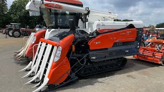 Kubota ARN698 Rice Machine in Japan | Harvesting Combine Rice Cutter | Agriculture and Farming Japan