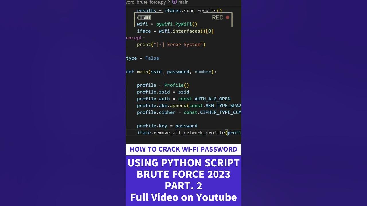 HOW TO CRACK WI-FI PASSWORD USING PYTHON BRUTE FORCE - EDUCATIONAL ...