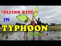 Fying kite in typhoon jolinaonly in thediusolayanganpipabrilletesaranggola kite vlog