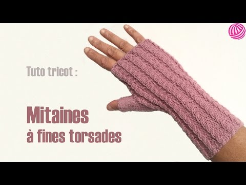 Mitaines à fines torsades