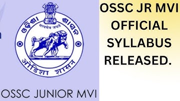 OSSC JR MVI OFFICIAL SYLLABUS RELEASED.. SAME AS WE DISCUSS