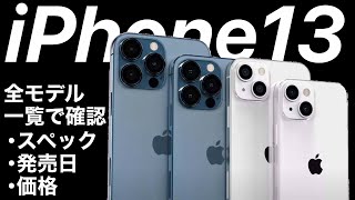 iPhone13 発売日から価格、スペックの最新情報を一覧表にまとめてみた!これを見れば全モデルが一気に確認できます!皆さんどれを買う?!