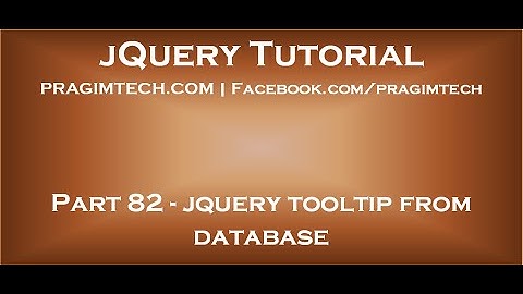 jquery tooltip from database