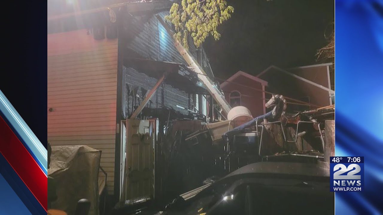 One person without a home after garage fire in West Brookfield - YouTube