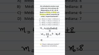 Média, moda e mediana.#matematica #enem #estatistica