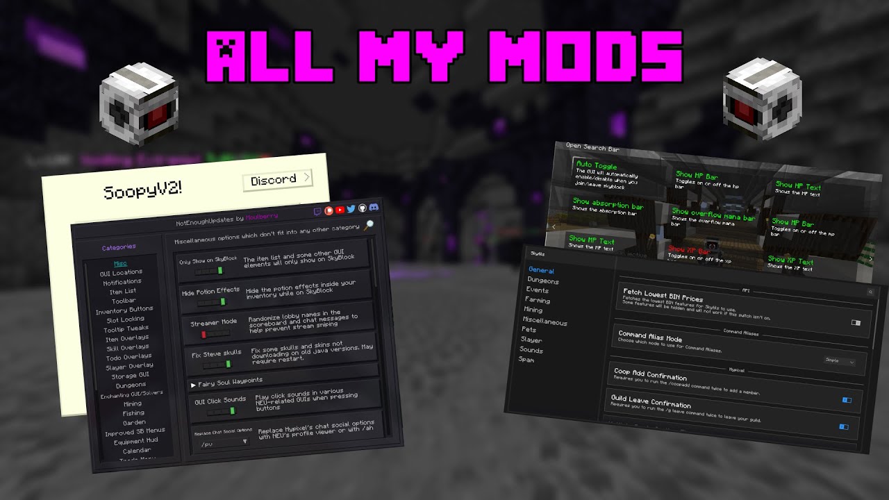 Моды, которые я использую в качестве основного персонажа Эмана 17-го ранга для Эманса | Hypixel S...