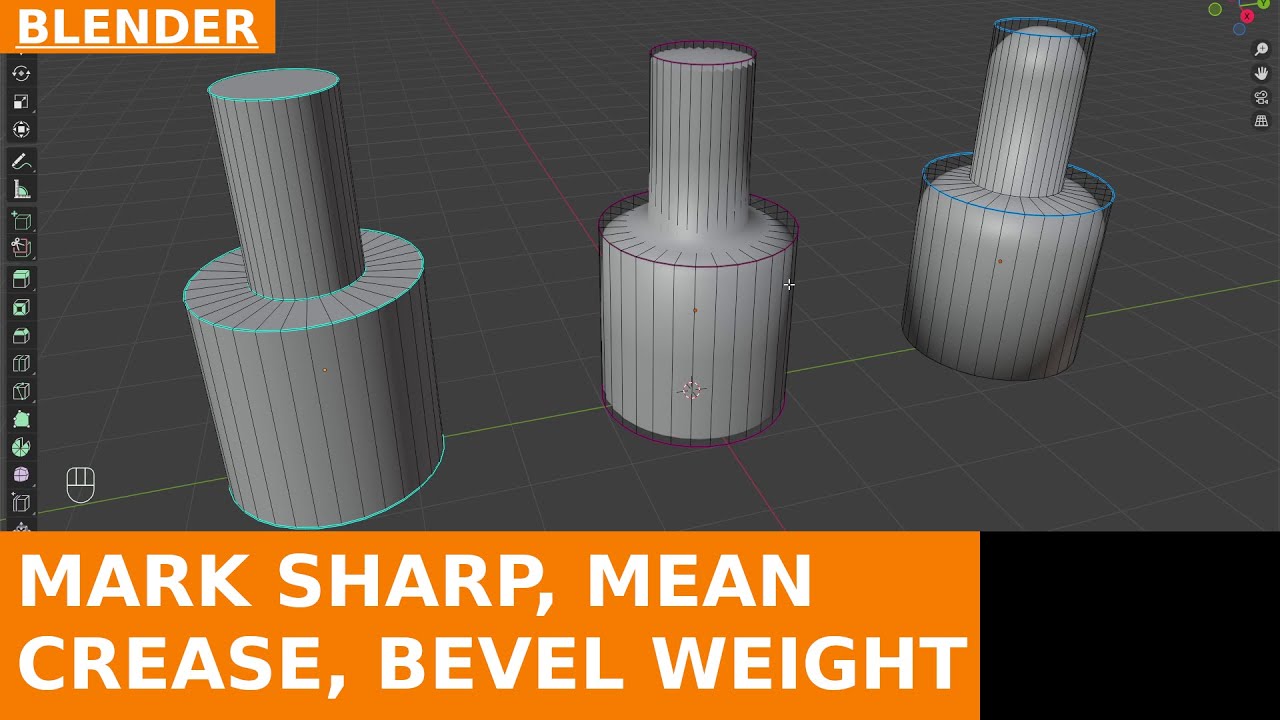Mark Sharp, Mean Crease, and Bevel Weight in Blender | Basic Tutorial ...