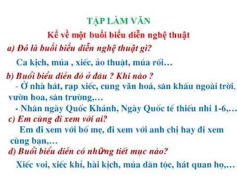 Tiếng Việt Khối 3: Tập làm văn - Tuần 23 - Kể lại một buổi biểu diễn nghệ thuật