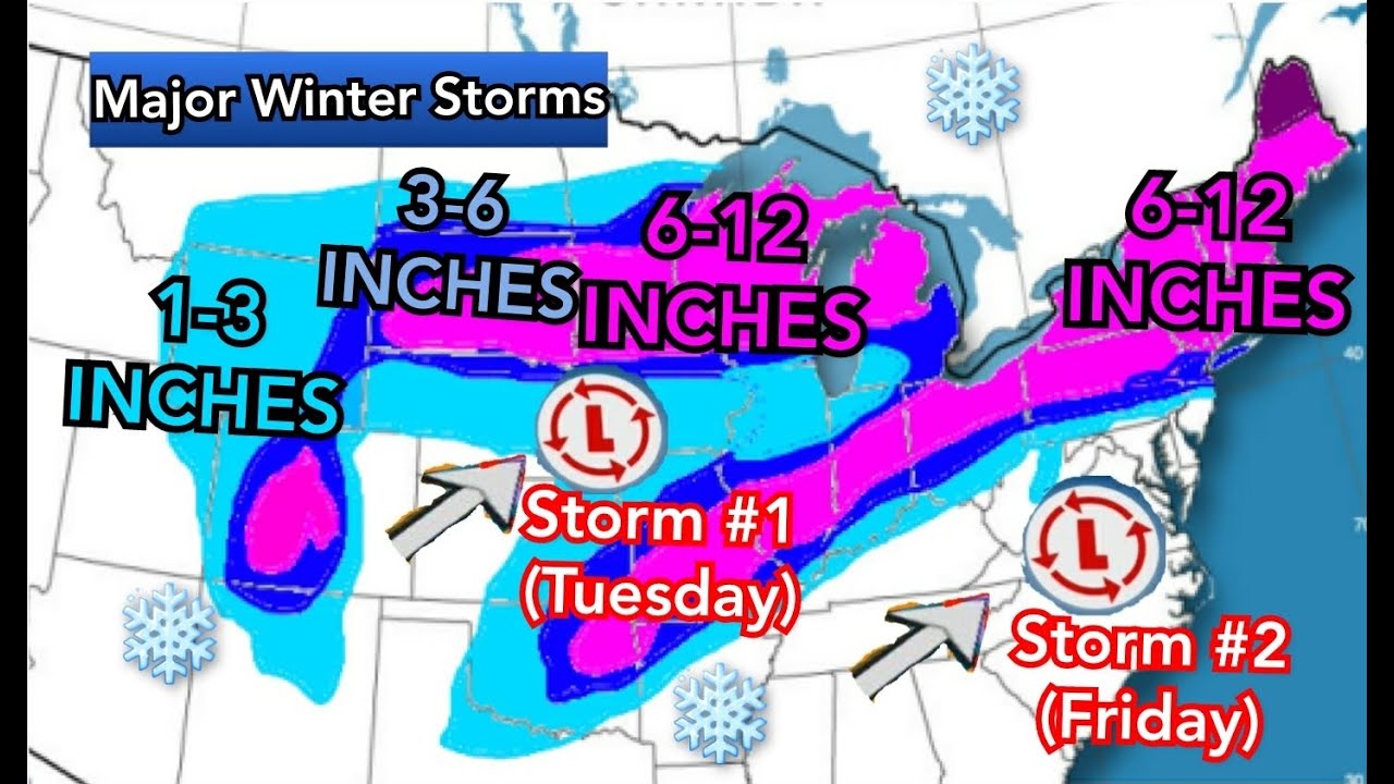 Major Winter Storms Upcoming - YouTube
