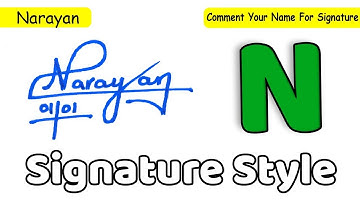 N signature style easy | How to create my name Signature | Narayan Name Signature Style