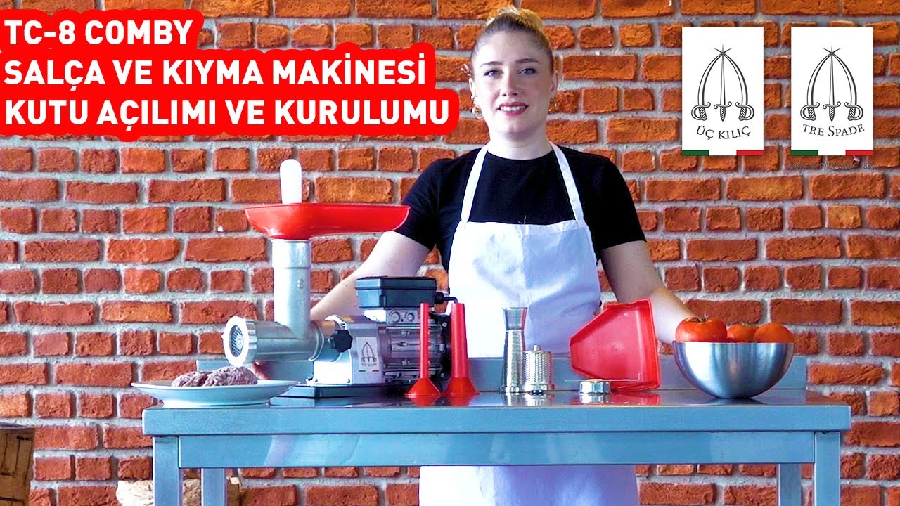 TRE SPADE (ÜÇ KILIÇ) TC-8 Comby Salça ve Kıyma Makinesi Kutu Açılımı ve Kurulumu