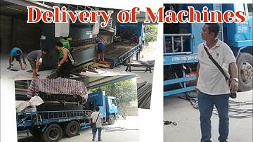 Delivery of Pressbrake and Shearing/Self Loader Truck Unloading #teamwork