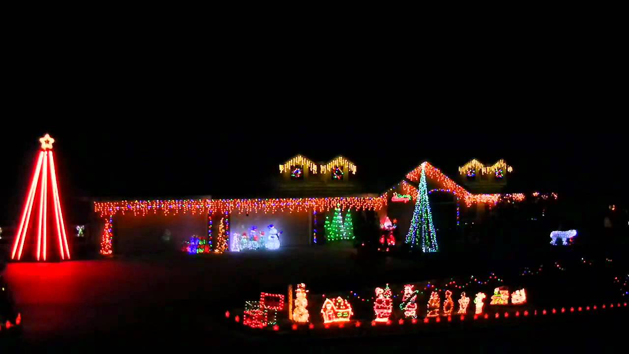Musical Christmas light show to Linus & Lucy YouTube