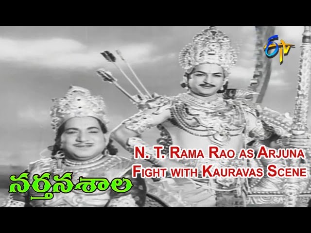 Narthanasala Telugu Movie | NTR as Arjuna Fight with Kauravas Scene | NTR | Savitri | ETV Cinema class=