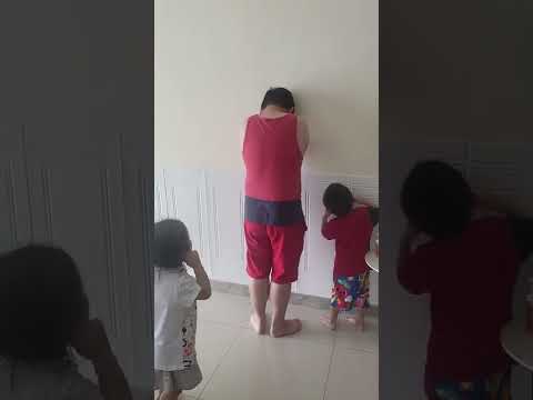 Staycation time Daddy and Kid Naughty get Punishment (Pull ear and face wall)