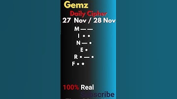 Gemz Daily Cipher Morse Code 27 & 28 Nov 2024 | Unlock Today’s Code & Rewards! #gemzdailycode