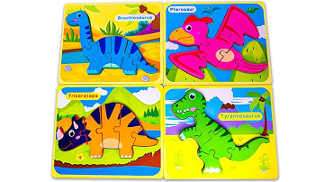 Best Learn Dinosaur Shapes and Names Matching Puzzle | Preschool Toddler Learning Kids Toy Video