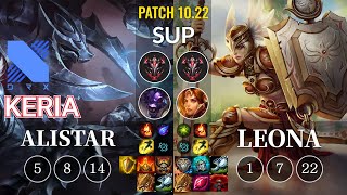 DRX Keria Alistar vs Leona Sup - KR Patch 10.22