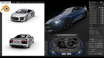 AUDI R8 and Ford Mustang Shelby GT500 | Free Addons Blender