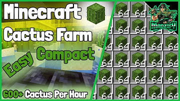 EASY & COMPACT Cactus Farm Tutorial! Minecraft 1.16.5 (600+ Cactus P/H)