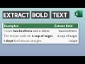 How To Extract Bold Text And Numbers In Excel Get BOLD Values From Cells Automatically In Excel