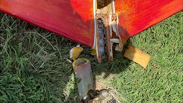 Control line airplane crash