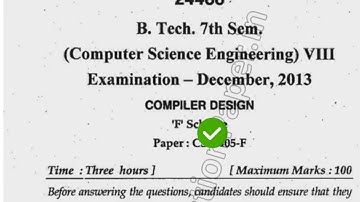 2013 Mdu BTech CSE 7th Sem Compiler Design Question Paper