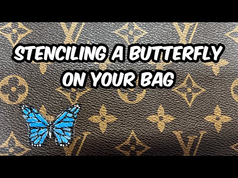 Stenciling a Butterfly on a Designer Bag 