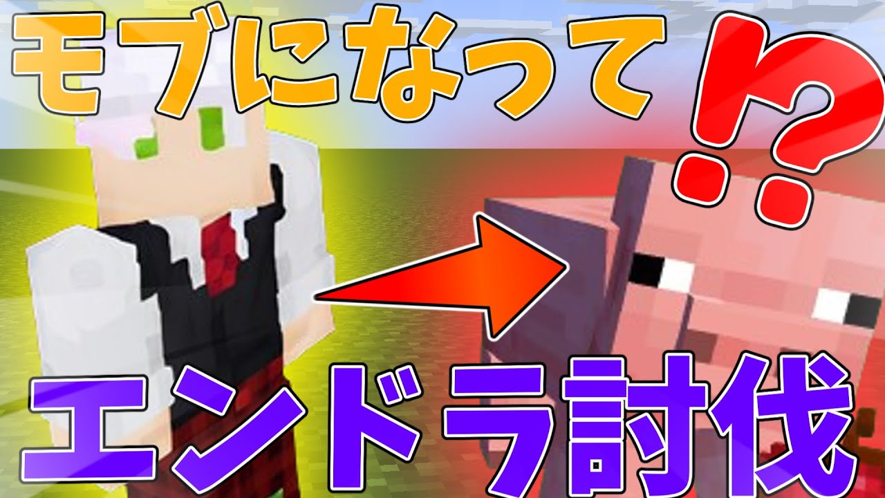 【マイクラ】mobに変身できる世界でエンドラ討伐してみた!?