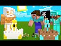 Minecraft NOOB vs PRO: BATTLE ONE BLOCK INSIDE CASTLE HACKER GOD IN VILLAGE! 100% TROLLING 1 BLOCK