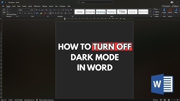 How to Turn off dark mode in Microsoft Word