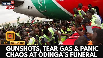 Kenya Police Fire Shots And Tear Gas At Crowds Gathered To See Body Of Ex-pm Odinga | 4K | N18G