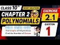 Class 10 Maths Ex 2.1 Q-1 | NCERT Solutions | Number of Zeroes from Graph 🤯 | Polynomials 💯