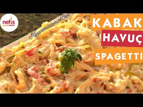 Yoğurtlu Kabak Havuç Spagetti Tarifi - Salata Tarifleri - Nefis Yemek Tarifleri