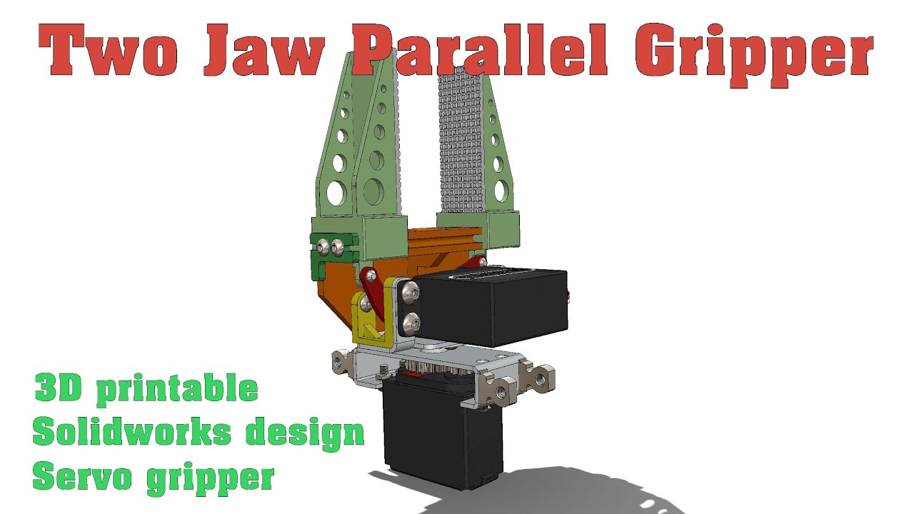 Gripper - Two Jaw parallel - #gripper,#solidworks,#robot,#robotics,#eoat,#servo,#ardiuno,#cad  - YouTube