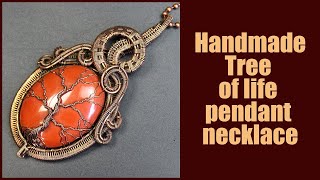 Tree of life pendants necklace. Handmade wire jewelry Valeriy Vorobev. Wire weaving tutorials.