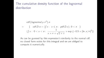 The cumulative distribution function of the lognormal distribution