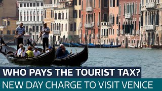 Venice begins charging day-trippers €5 to enter city | ITV News by ITV News 12,243 views 7 days ago 3 minutes, 55 seconds