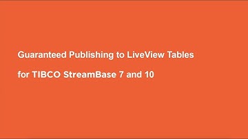 Guaranteed Publishing to LiveView Tables