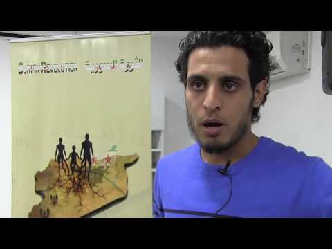 لقاء مع عبد الباسط الساروت في مدينة غازي عنتاب التركية على هامش مؤتمر لا للتهجير القسري