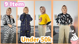 SHOPEE HAUL BAJU MURAH MULAI DARI 9RIBUAN | BONUS SANDAL BTS LUCU