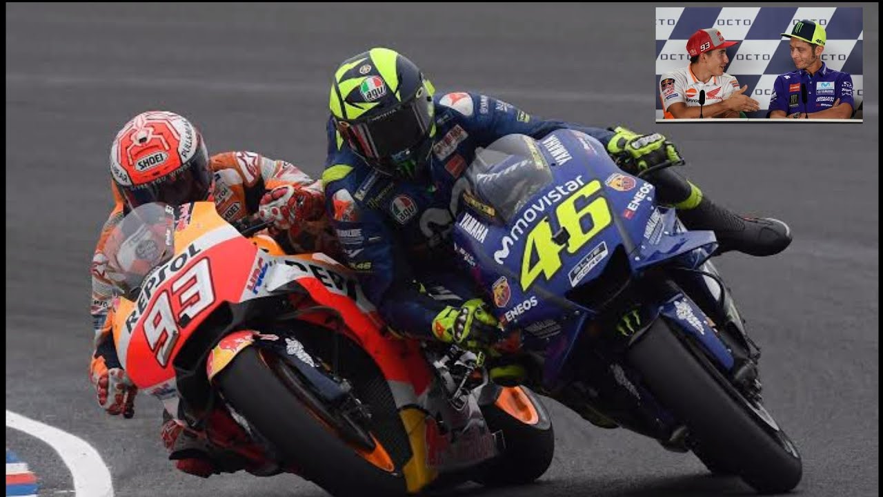 Brutal Battle!  Rossi VS Marquez