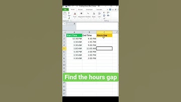 Find the hours gap in Excel
