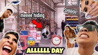 HIDING ALL DAY at my BestFriends WAREHOUSE | Louie’s Life