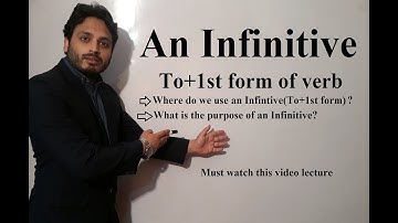 Defining An Infinitive- To+1st form of the verb- By Syed Ali Raza Kazmi