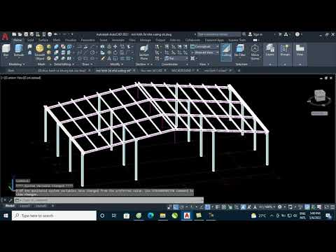 Vẽ 3D AutoCAD thiết kế kết cấu thép nhà xưởng -1