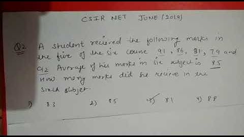 Quesno 2 booklet code A CSIR NET june 2019