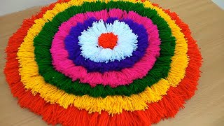 BEAUTIFUL DOOR MATE FROM WOOLEN || DIY - HOW TO MAKE WOOLEN DOOR MATE AT HOME || DIY - TABLE MATE