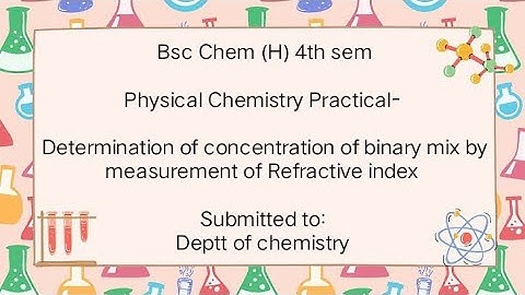 Physical Practical - To determine concentration of binary mix. by measurement of Refractive index