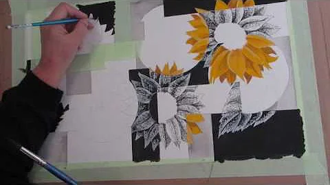 Patchwork Sunflowers by Marilyn Clarke